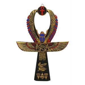 Ebros Crux Ansata Egyptian Golden Ankh With Winged Scarab Maat And Eye Of🌼